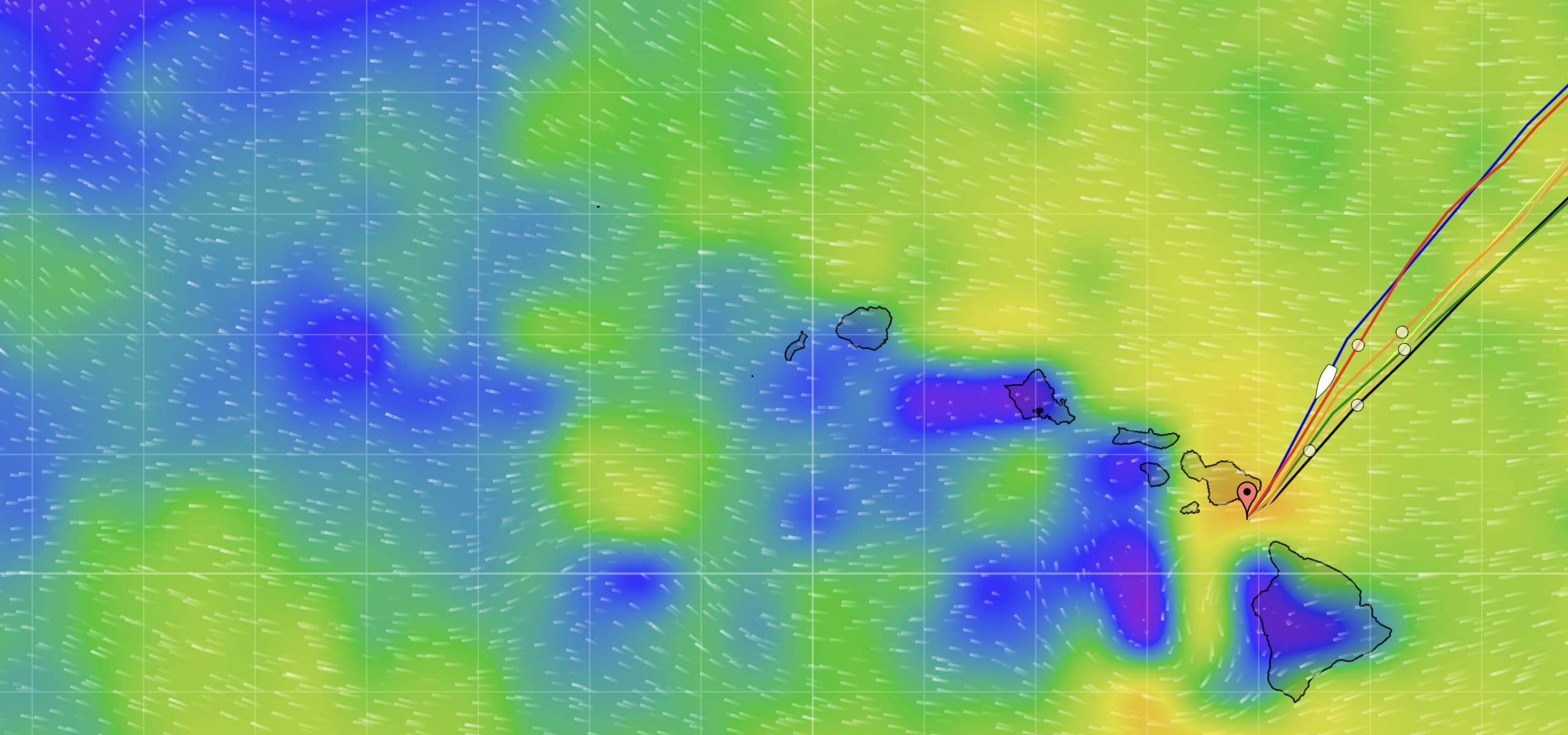 Weather forecast model on map