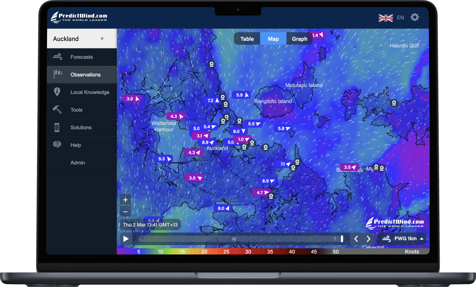 Weather observations on a laptop